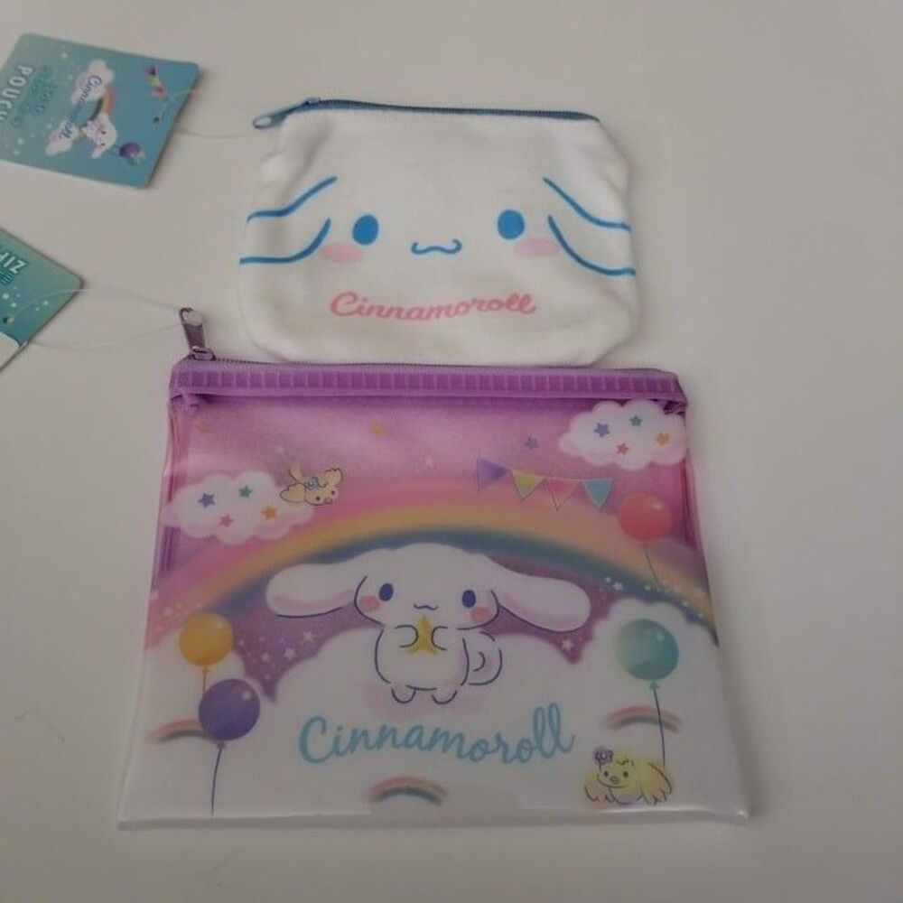 Sanrio Cinnamoroll Dog Cute Zip Pouch Lot White Rainbow Bundle Hello Kitty Pup